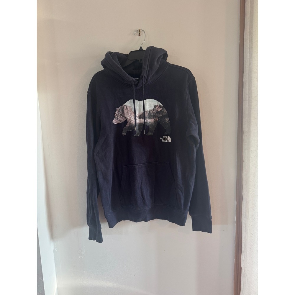 The North Face Hoodie Small Black Bear Yosemite Mountain Graphic Sweatshirt